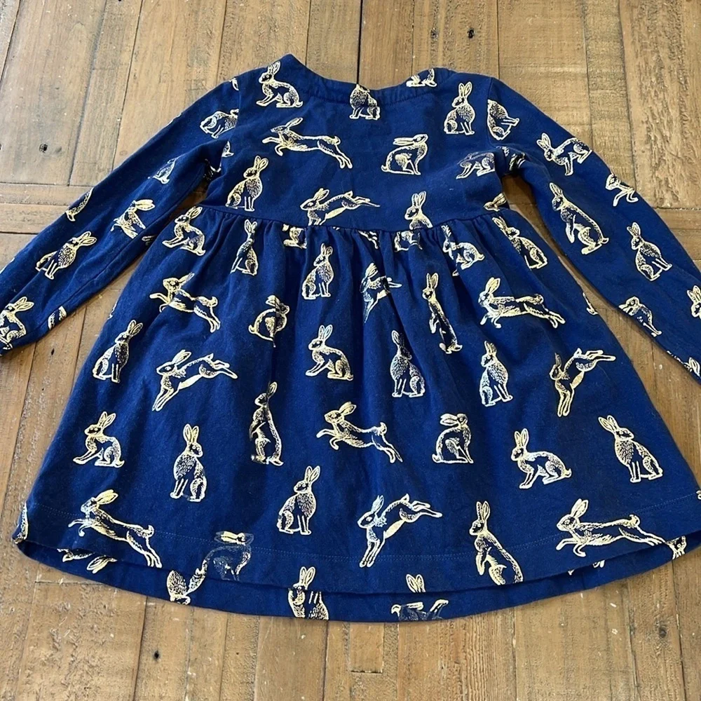 Mini Boden metallic rabbit dress